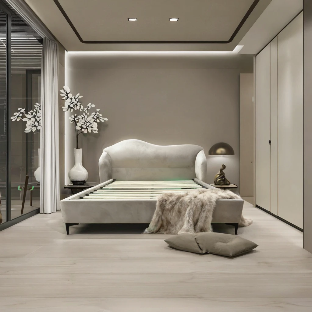 

Modern Upholstered Fabric Adjustable Massage Bed Frame Set with Storage Twin/Queen/King Sizes Luxury Bedroom Furniture