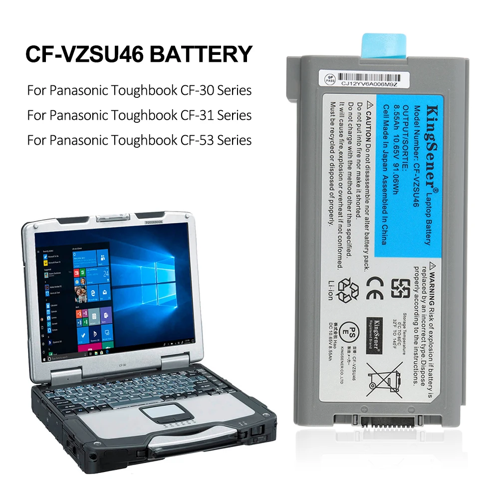 KingSener-batería para portátil de 10,65 V y 8550mAh, CF-VZSU46 para Panasonic Toughbook, CF-30, CF-31, CF-53, CF-VZSU46AU, CF-VZSU46U