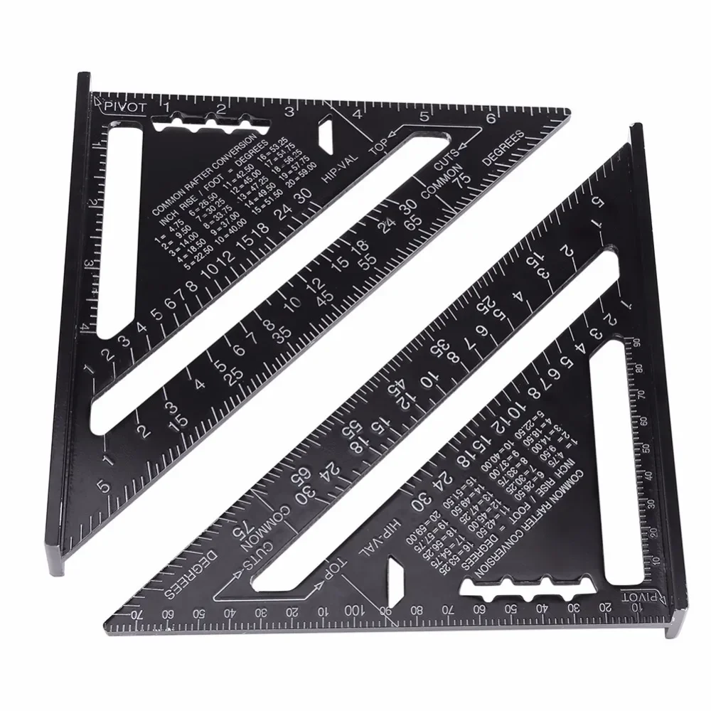 Imagem -03 - Aluminum Alloy Triângulo Régua Transferidor de Velocidade Miter Carpenter Line Scriber Saw Guide Precision Measurement Tool 12