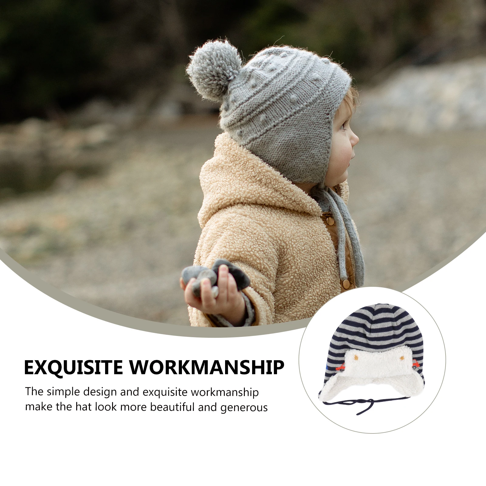 

Baby Cotton Ear Cap Kids Winter Hats Bonnet Soft Comfortable Elastic Protective Ear Hat Photo Props Autumn Winter Chic Design