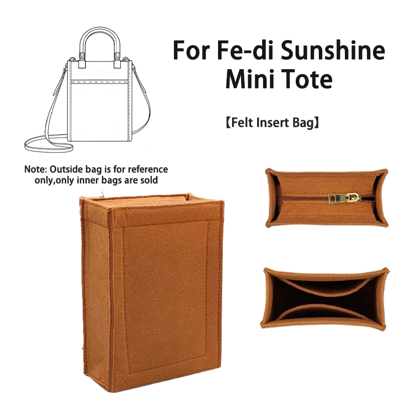 EverToner For Fe-di Sunshine Mini Tote Organizer Soft Felt Liner with Multi-Pocket Design Easy Storage
