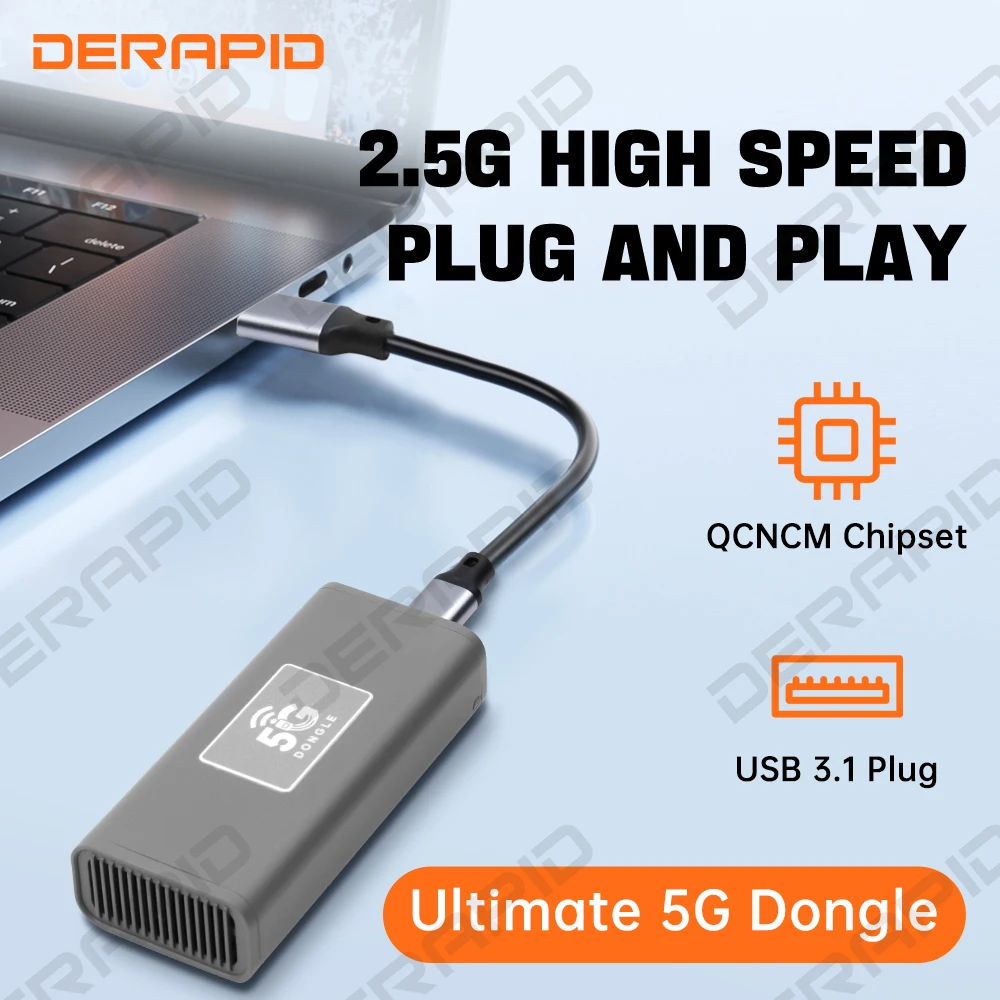5G Portable WiFi Hotspot QCNCM X55 Modem Global Unlocked for macOS Windows Linux USB C Dongle Driver Free Not Includes SIM