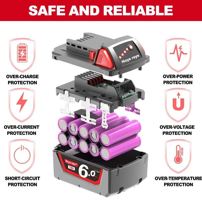 Pro Milwaukee 12V/18V 3Ah 6Ah 9Ah 18650 lithiová náhradní baterie pro Milwaukee 48-11-1860 48-11-1850 48-11-1840 nářadí - náhled 5