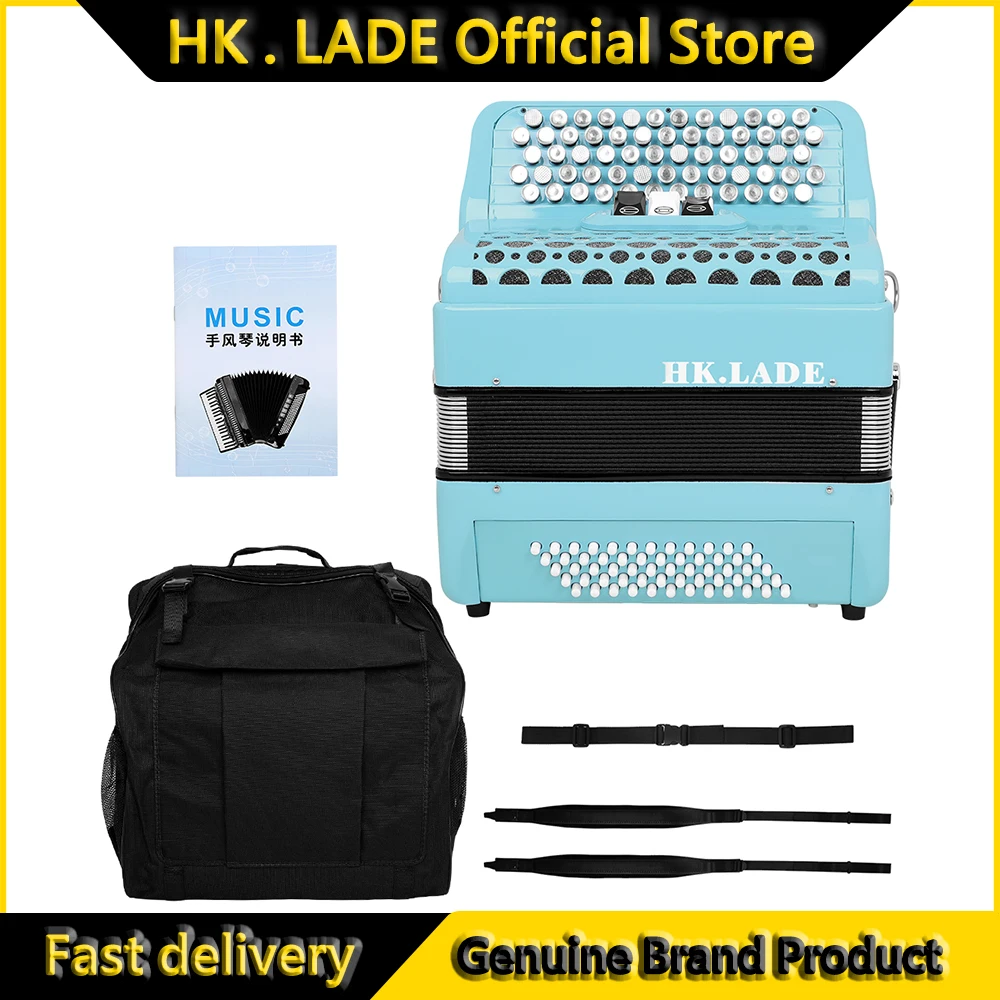 

HK.LADE AH-300 Bayan Accordion 62 Keys 60 Bass Multi-register Accordion with Bag Keyboard Instrument for Grading Performance