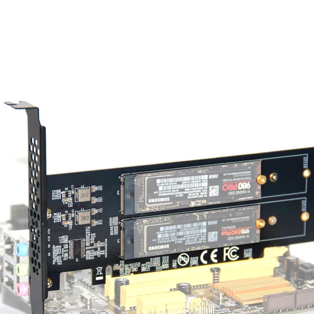 

PCle 4.0 X16 to 4xNVME M.2 Expansion Card M.2 SSD GEN4 PCI-E PC Motherboard X1 X4 X8 X16 Adapter Card For 2230 2242 2260 2280