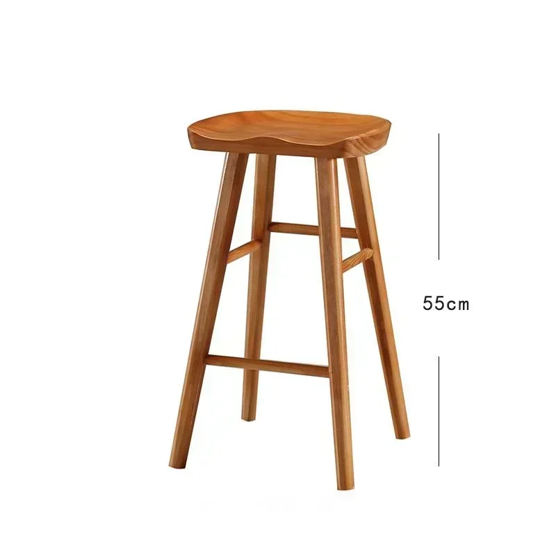 New Arrivals Nordic Modern Log Bar Chair Beautiful Atmosphere Coffee Shop Solid Wood Stool Home Dining Room High Bar Chair