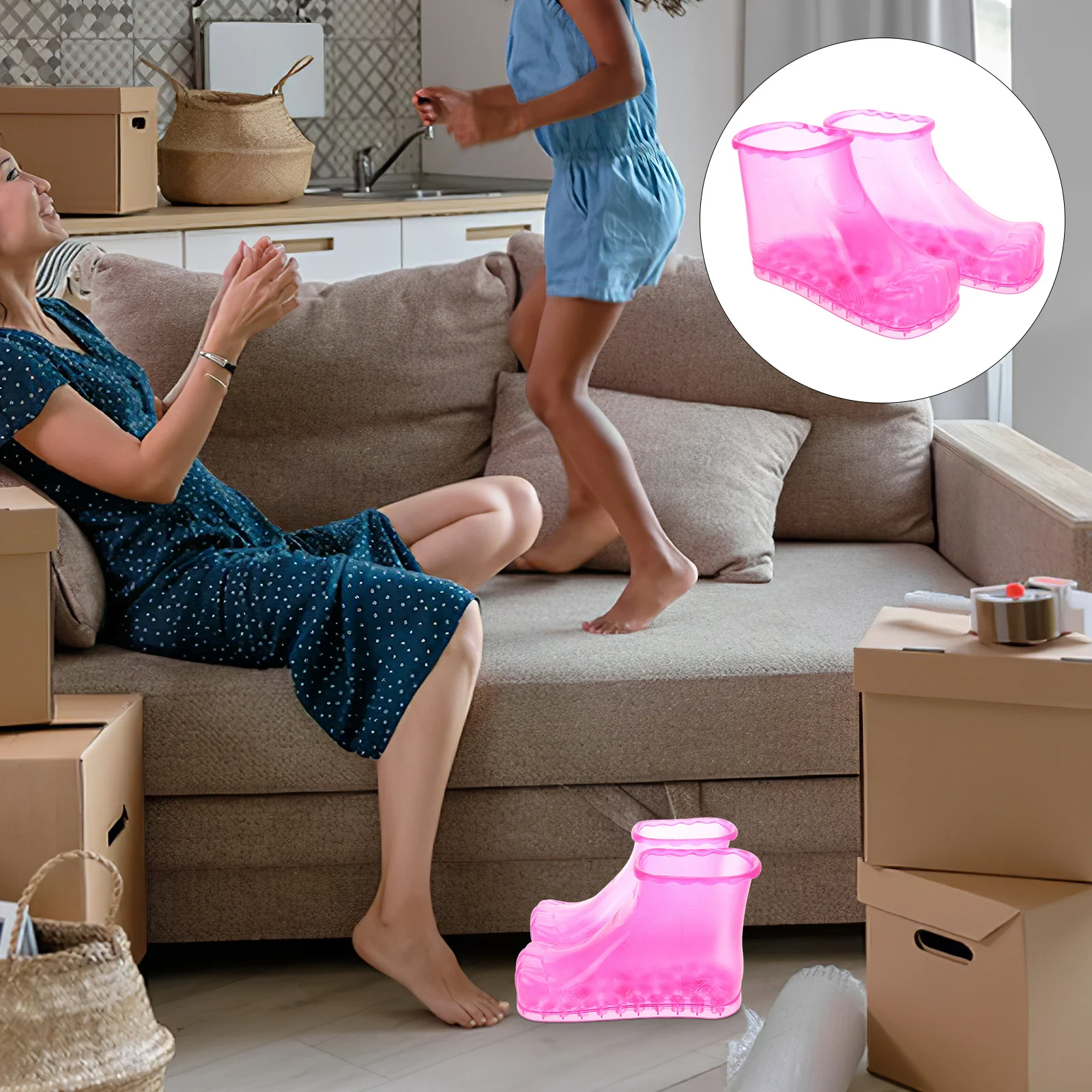 

Creative Soaking Tub Foot Bath Shoes For Home Family Foot Care Relaxation Pedicure Spa Soothing Wash Basin Pink