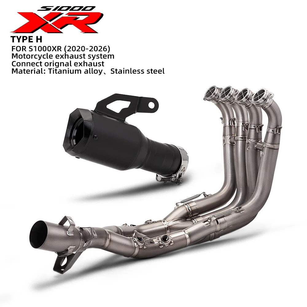Motorcycle Exhaust System Titanium Alloy Header Front Connection Pipe 60MM for S1000XR 2020-2026