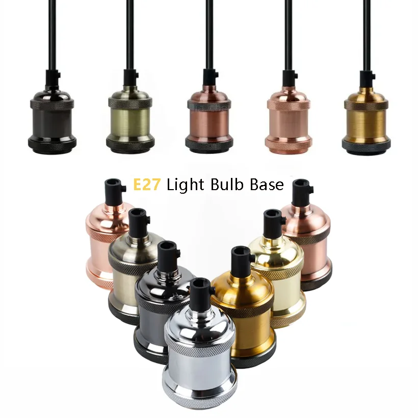 Vintage Edison Lamp Base Retro Pendant Light E27 Screw Bulb Base Industrial Fittings Lamp Holder Villages Diy Aluminum Socket