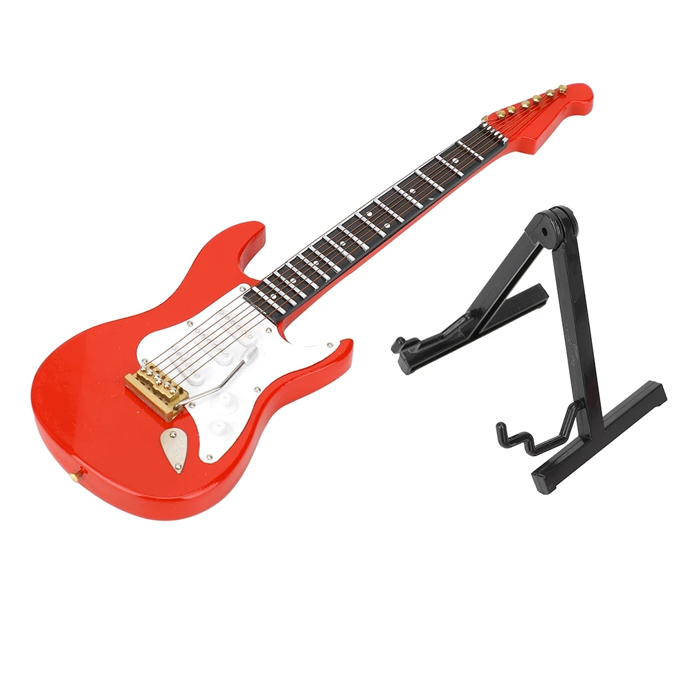 Modèle de guitare électrique rouge miniature, instrument de musique, artisanat, ornement, cadeau