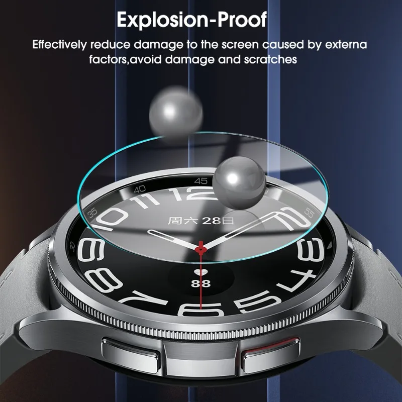 1-5PCS Tempered Glass for Samsung Galaxy Watch 3 4 5 6 7 40/44mm Classic 42mm 46mm Watch 7 Screen Protector Anti-Scratch Film