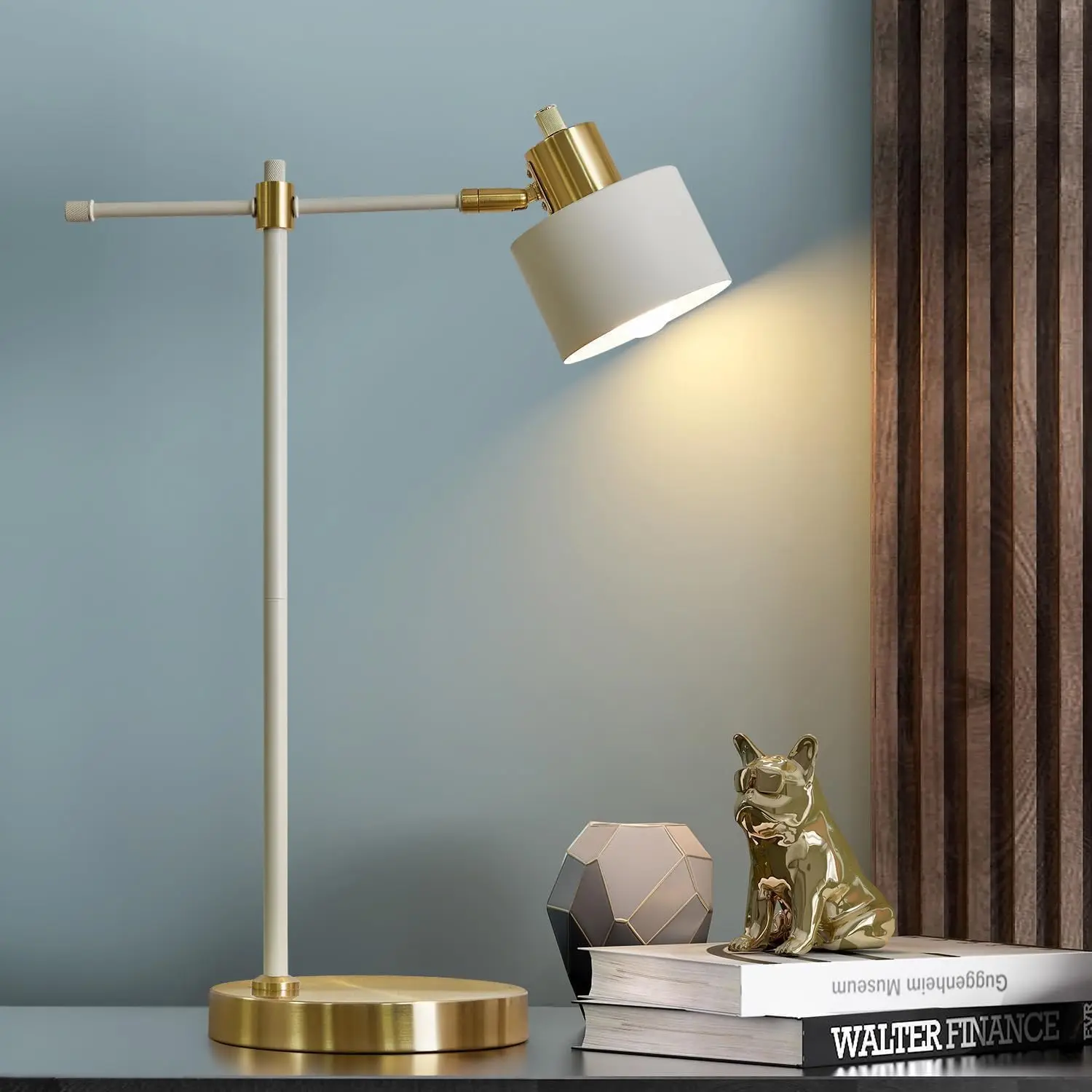 Oyears Modern Industrial Desk Lamp For Reading Led 22.2“ Metal Table Lamp Light For Office Bedroom Study Room Living Room