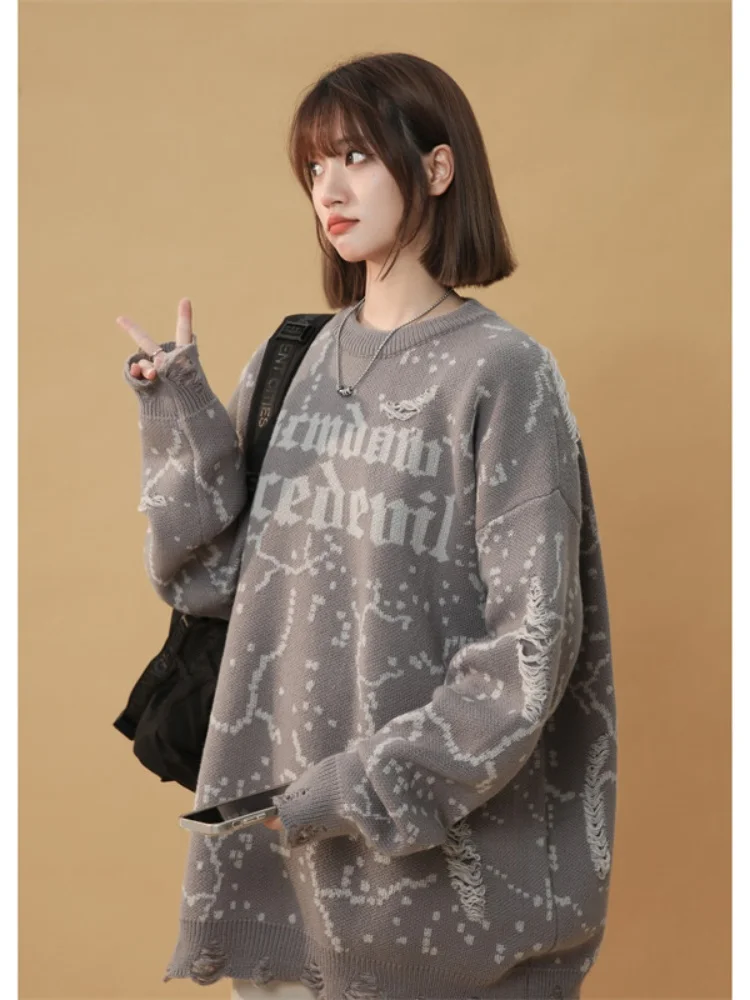 

Мужской вязаный свитер в американском ретро-стиле, с круглым вырезом, базовый слой, зимний, повседневный, мягкий, удобный, свободного кроя, модный