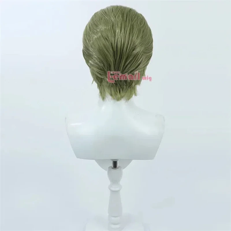 Synthetic Hair Sousou no Frieren Heiter Cosplay Wigs Green Short Slicked-back Hair Heat Resistant Wigs