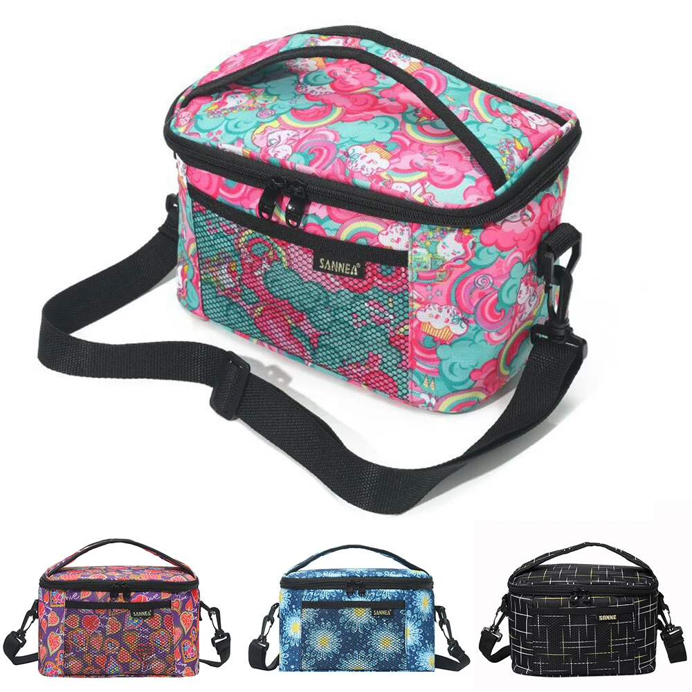 Schöne, bedruckte, frischhaltende Eiskühltasche, isolierte Tasche im Crossbody-Stil, Lunchtasche, Picknicktasche