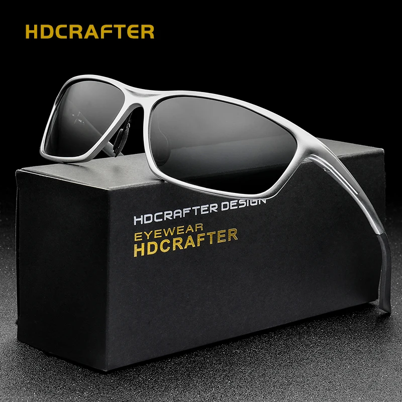 HDCRAFTER Aluminum Magnesium Men\'s Sunglasses Polarized Driving Sun Glasses Mens oculos Male Eyewear Accessories