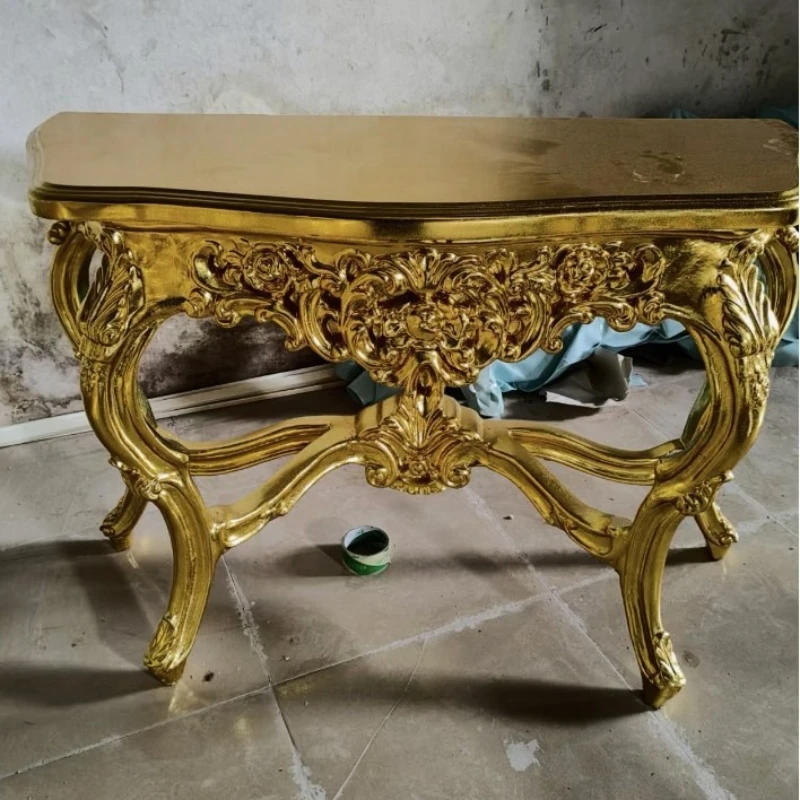 Hotel bright gold entrance table suitable for hotel lobby