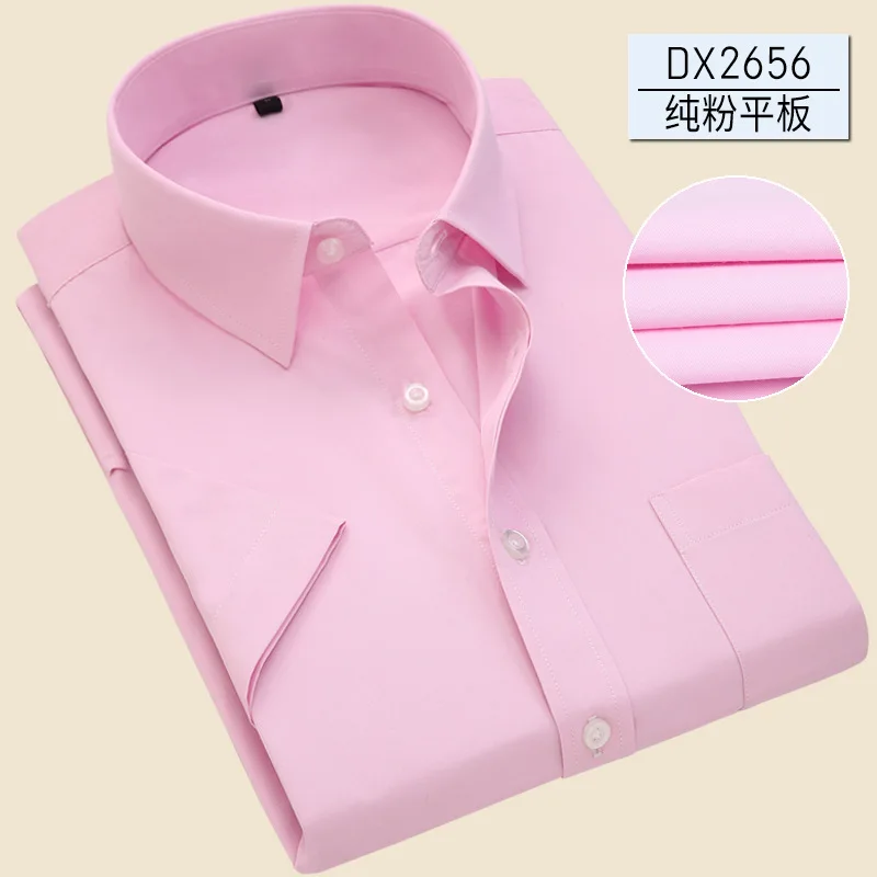 5XL 6XL 7XL large size Twill / Pure Color Thin Half Sleeve White Shirt Men Short Sleeves Fit Formal Male Social Shirts