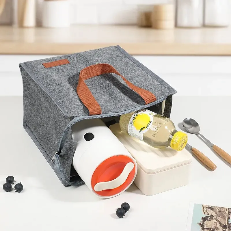 Portable Insulation Lunch Box Bag Simple Meal Keep-freshing Bag Perfect Bento Bag For Work School And Picnic