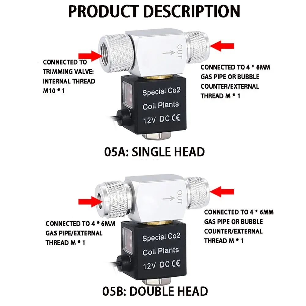 Aquarium Co2 Solenoid Valve Regulator Waterproof Low Temperature Fish Tank Electric Magnetic Valve Dropship