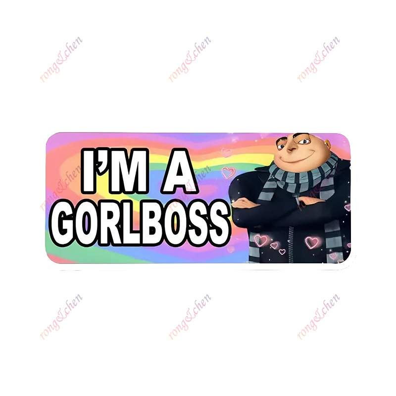 

Funny Car Sticker I'm A Gorlboss for Car Motorcycle Racing Helmet Laptop Trunk Body Car Window Surfboard Waterproof PVC Decals