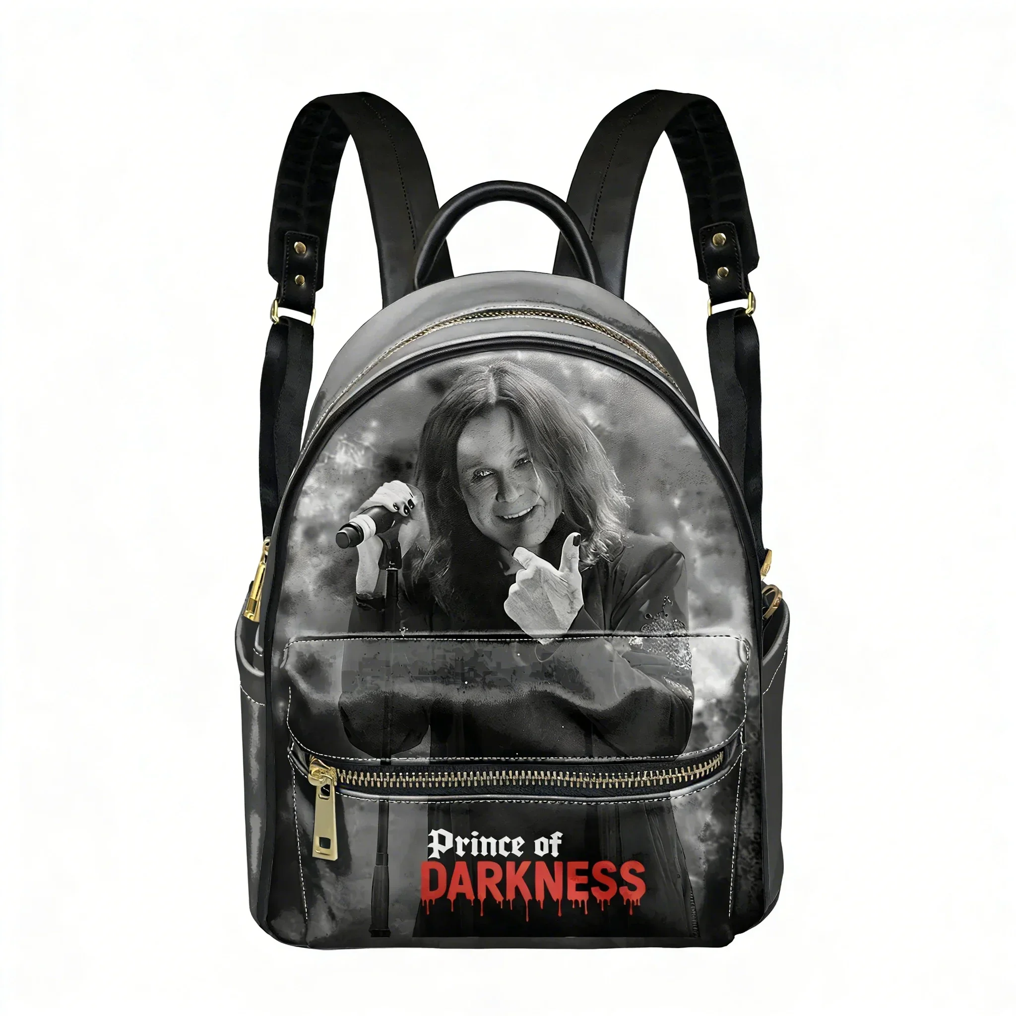 

Ozzy Osbourne PU Backpack Women Men Knapsack Back To The Beginning Personalized Image Double Shoulder Bag Rucksack Gift Daypack