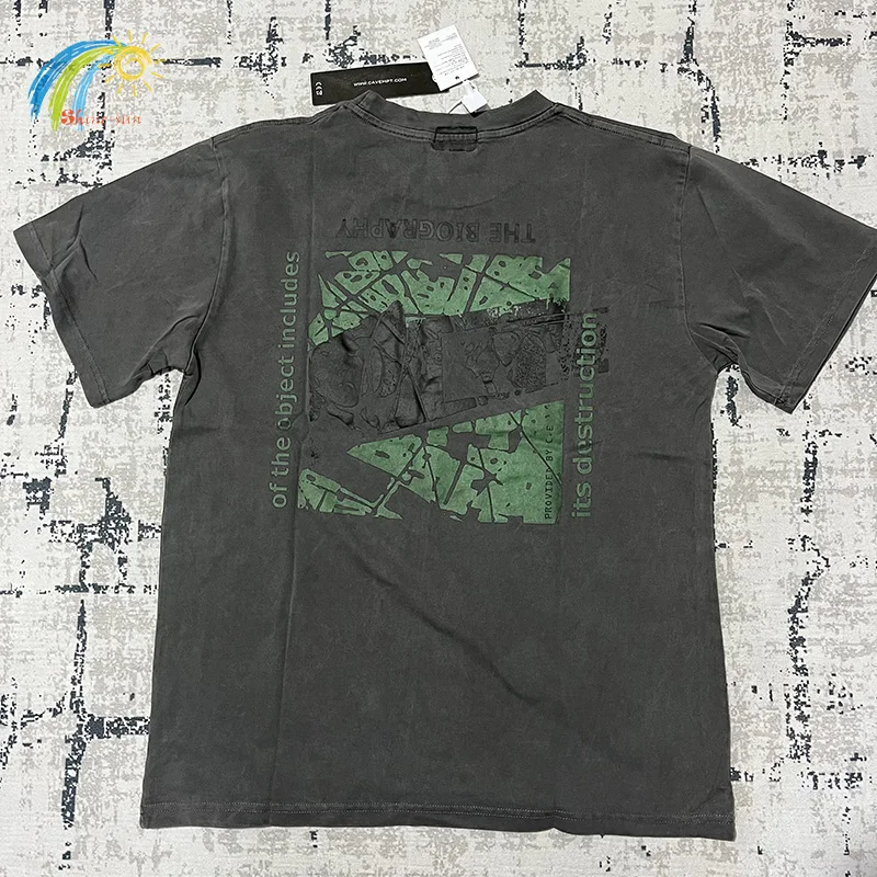 Green Embroidered Logo Cav Empt C.E T Shirt Vintage Washed Do Old Batik Charcoal Grey Cavempt Tee Top High Quality Short Sleeve