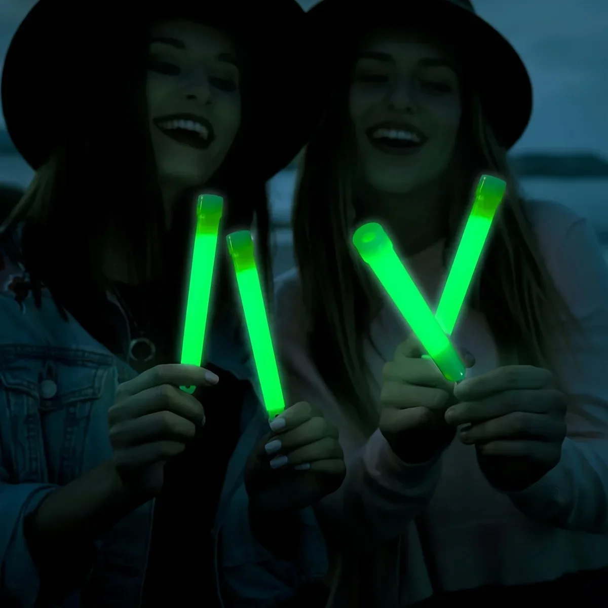 2026 Neueste Grüne Chemilumineszenz-Leuchtstäbe, Langlebige Selbstleuchtende Stäbe für Camping & Partys – Detail 9