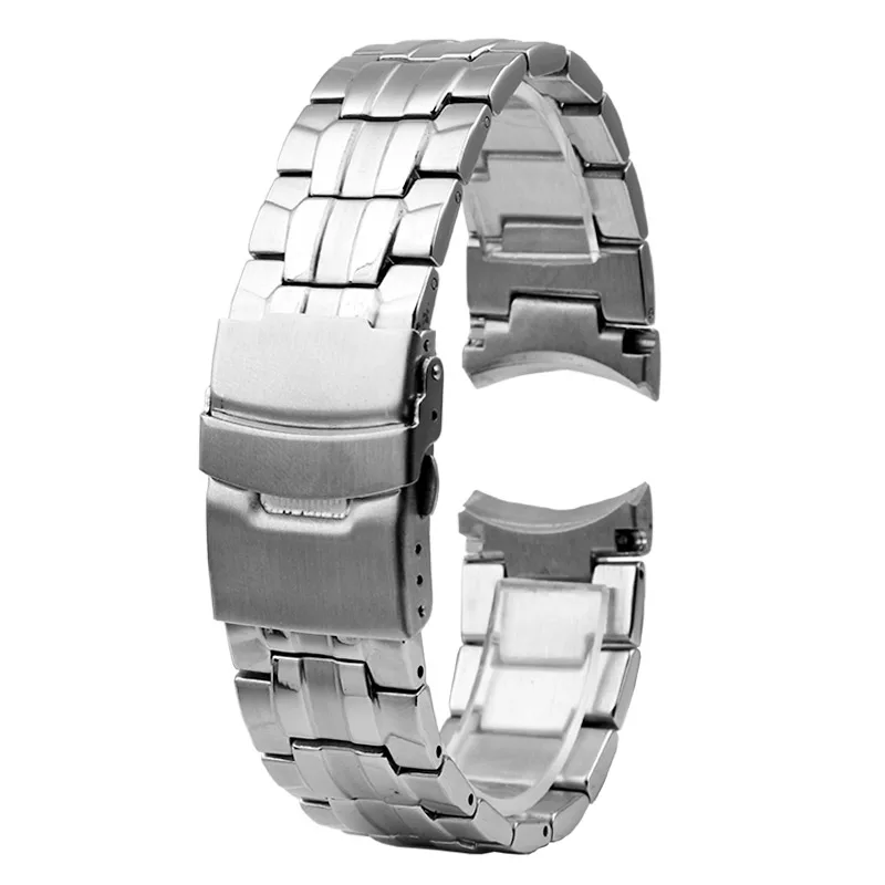 Stainless Steel Watchband For Casio Edifice EF-524 Watch EF-550D series black silver strap 22mm Men\'s metal watch accessories