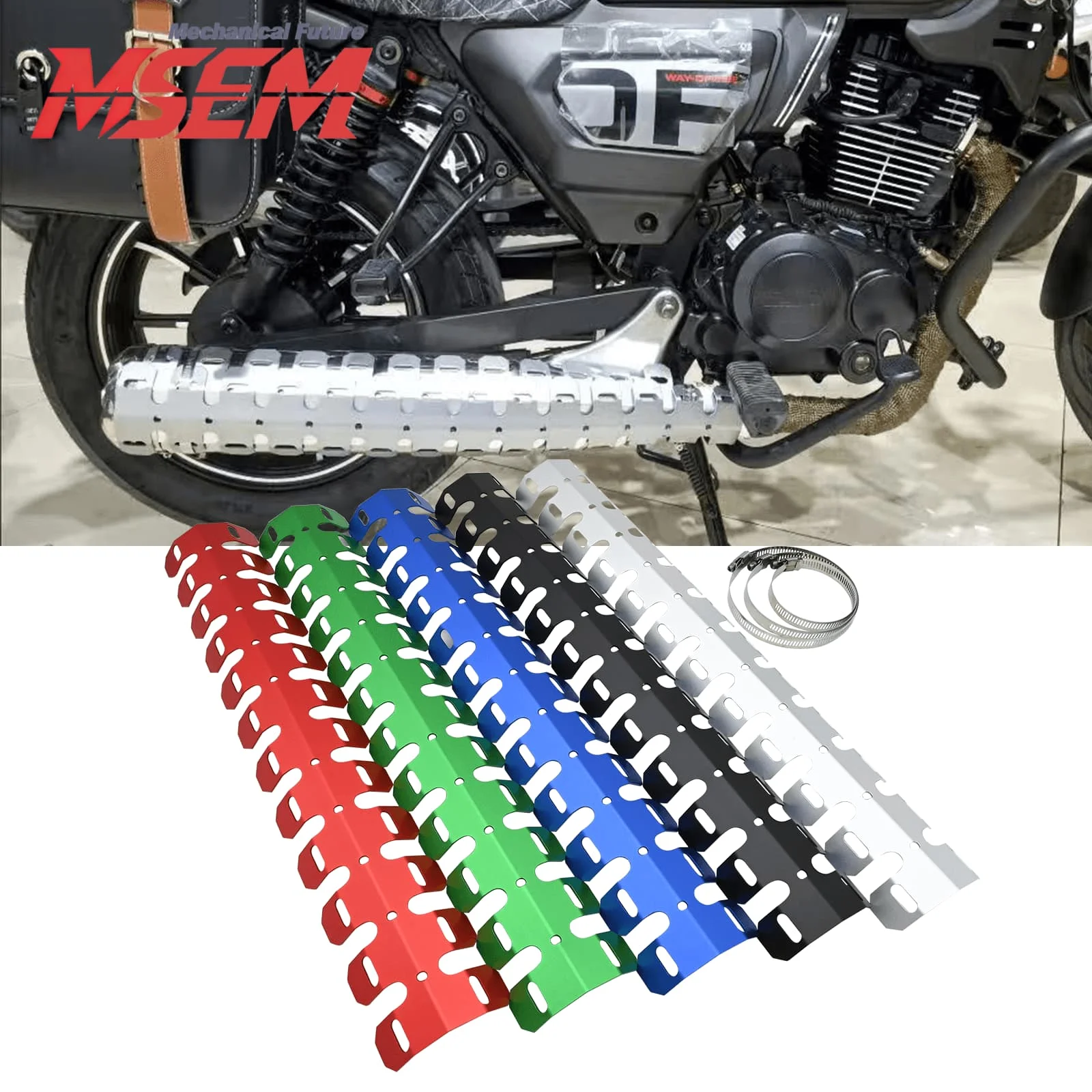 

Universal Motorcycle For Yamaha For Honda For Kawasaki For K Dirt Bike Curve Exhaust Muffler Pipe Heat Shield Cover Heel Guard