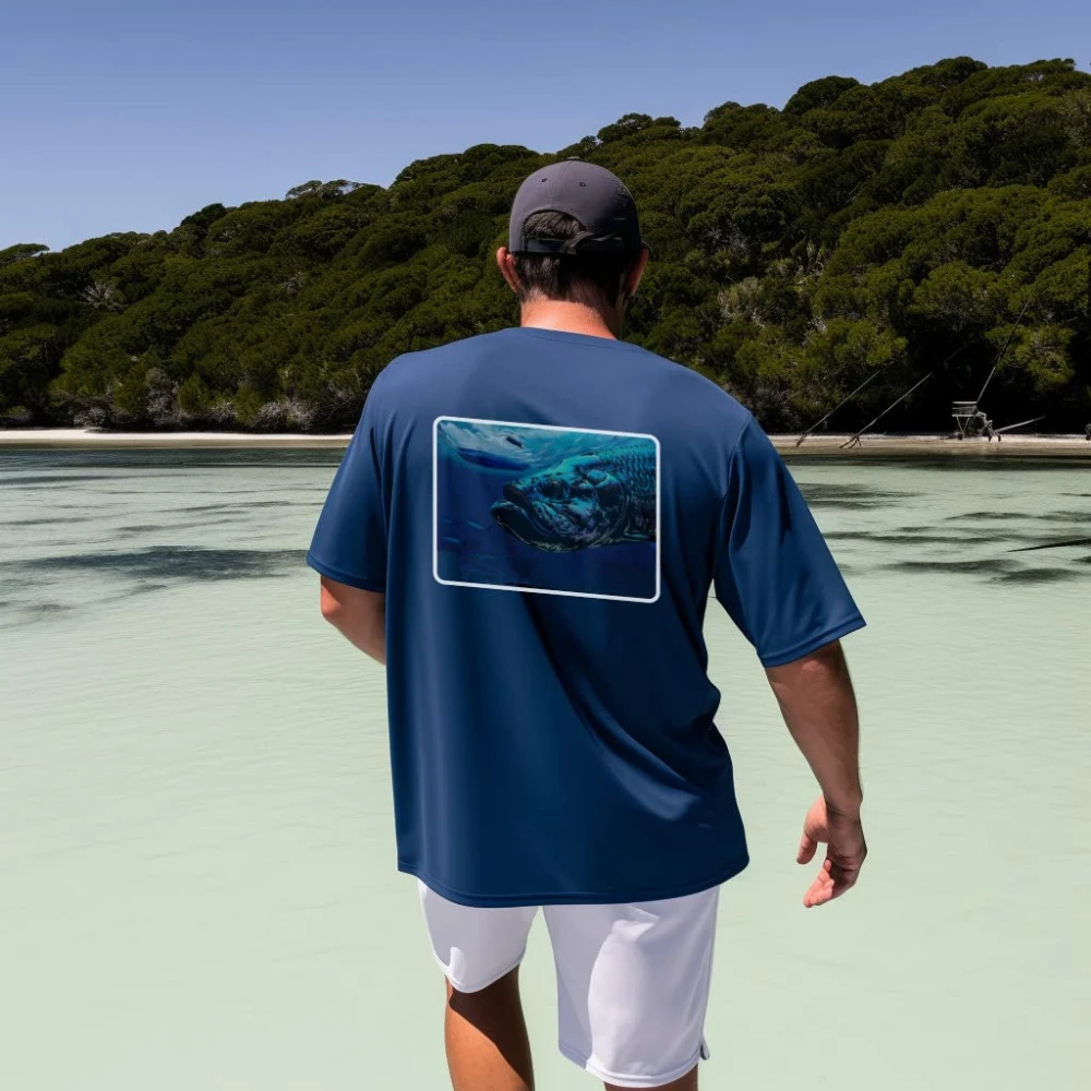 2024 Blue Fishing Shirt Uv Protection/Outdoor Fishing Apparel Shirts Quick Drying and Breathable UPF 50+Man Clothing Tops