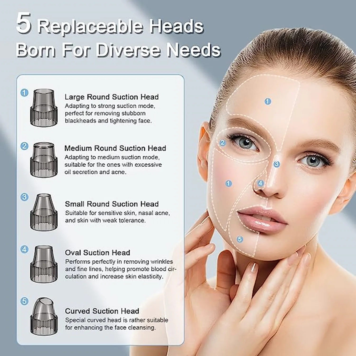 เครื่องทำความสะอาดรูขุมขนอัจฉริยะ ทำความสะอาดรูขุมขนอย่างอ่อนโยน ประคบร้อน กำจัดสิวเสี้ยน เครื่องทำความสะอาดผิวหน้าแบบฟองละเอียด กำจัดสิวอุดตัน ทำความสะอาดรูขุมขนอย่างล้ำลึก ผลิตภัณฑ์ดูแลผิวหน้า