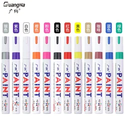 12 Color Permanent Paint Pens White Markers Oil Based Waterproof Marker Pen for Metal Rock Painting, Wood, Plastic, Canvas, Mugs