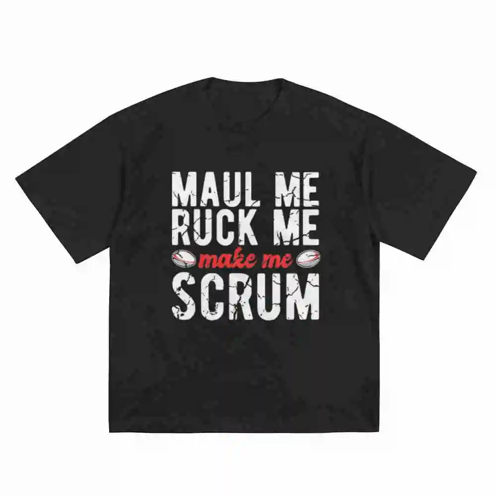 Funny Rugby Joke Maul Me Ruck Make Scrum Short Sleeve Tee 100% Cotton T-Shirt