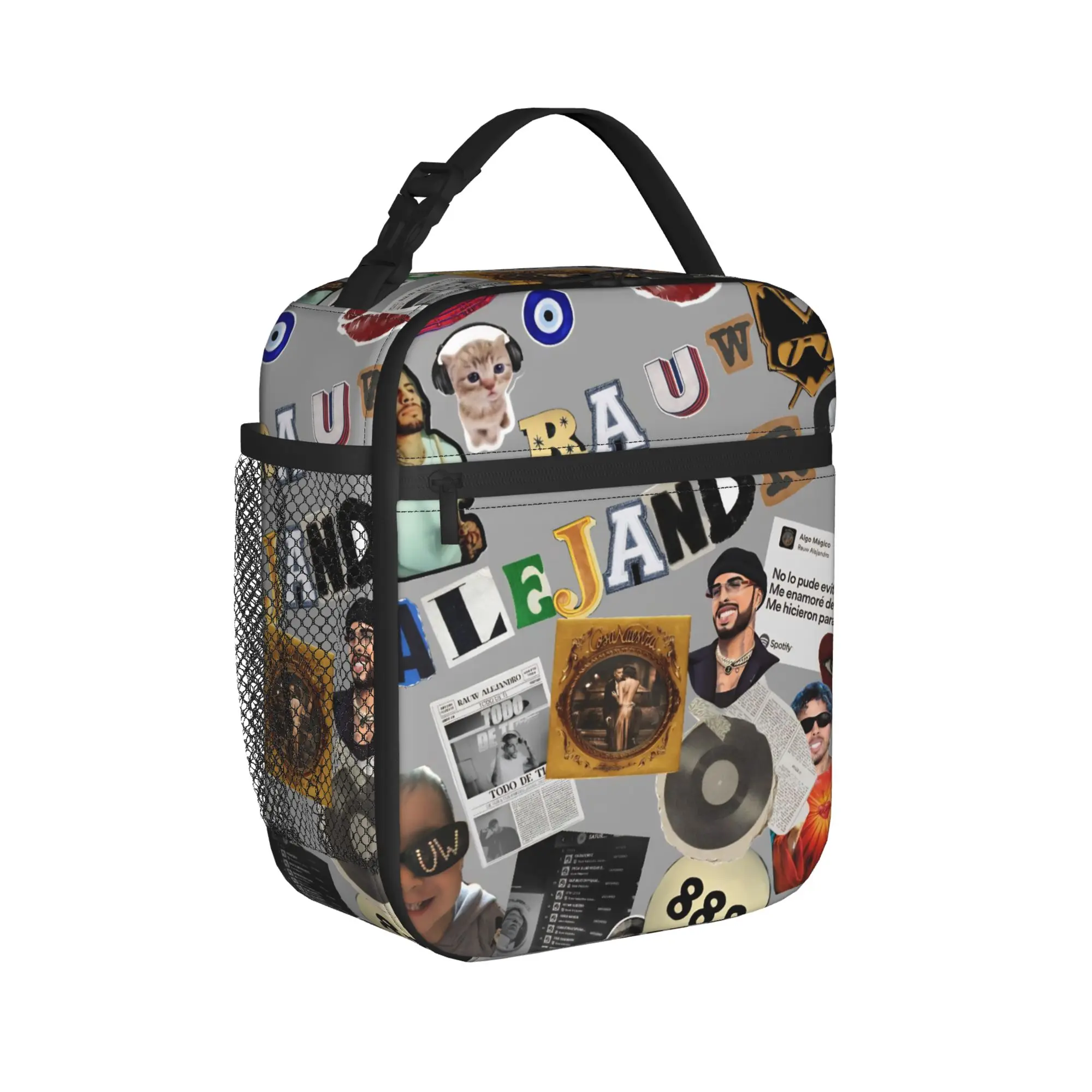 Rauw Alejandro Rapper Insulated Lunch Bags for Men Women  Food Container Bags Portable Cooler Thermal Lunch Boxes For Picnic