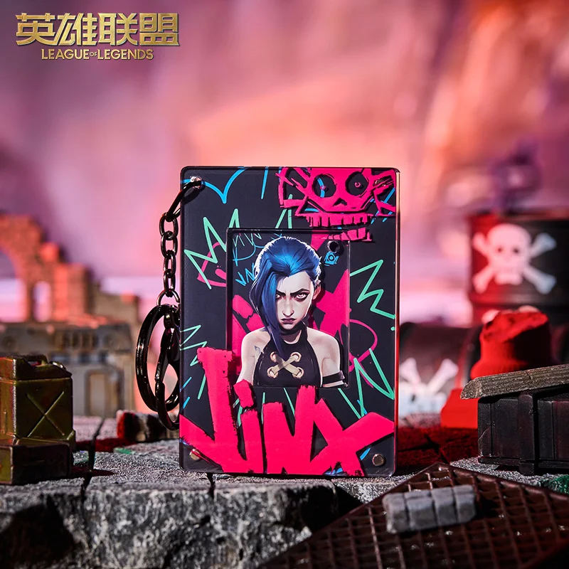 Game LOL Arcane Jinx Keychain Official Acrylic Pendant Keyrings Cosplay Lovers Doujin Birthday Gifts