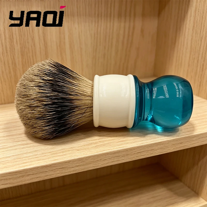 

Мужская кисть для бритья Yaqi 2026, 24 мм, из барсучьего ворса Aqua Highmountain Silvertip, для ухода за лицом и волосами