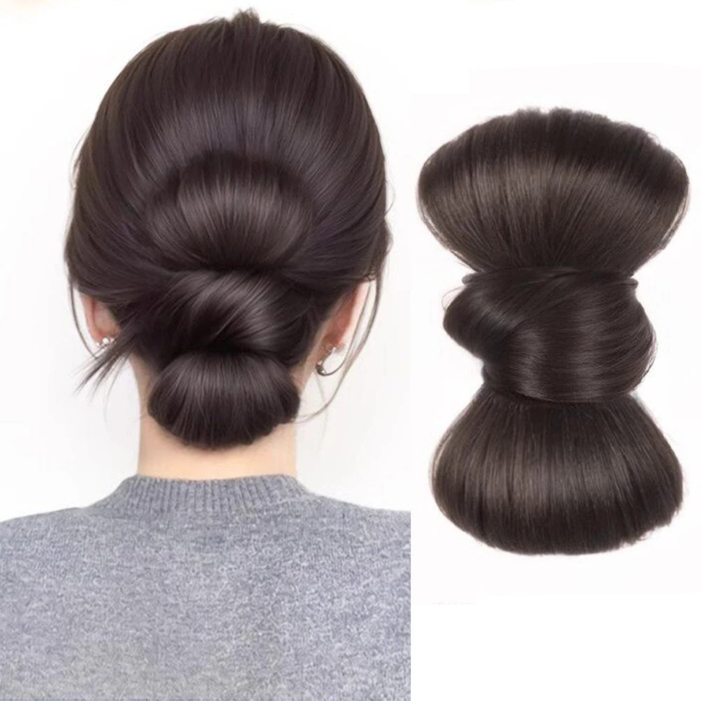 1 Stück synthetisches Dutt-Haarteil mit Schleifen-Klauenclip, künstliches Haar, Chignon-Haarverlängerung, Haarteil für Frauen und Mädchen, für den Alltag, Party, Cosplay
