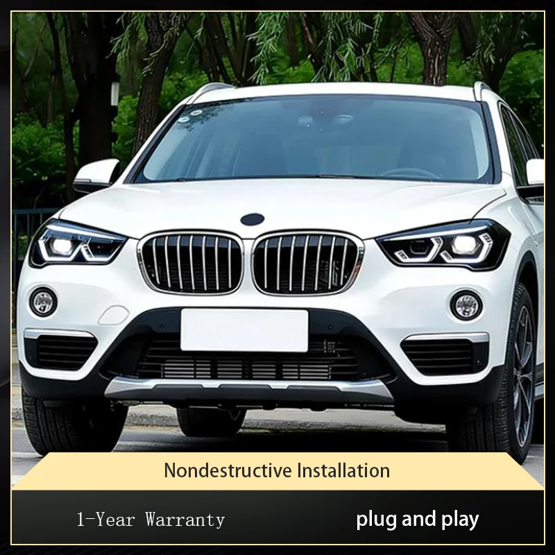 Car Styling For BMW X1 F48 F49 2016-2019 Front Lamp DRL Headlight Turn Signal Highlight LED Bulbs Projector Lens Auto ToolCar St
