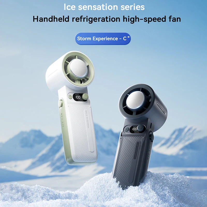 Portable Handheld Fan Strong Wind 199 Gear Wind Speed LED Digital Display Adjustable Turbo Portable Outdoor Handheld 6000