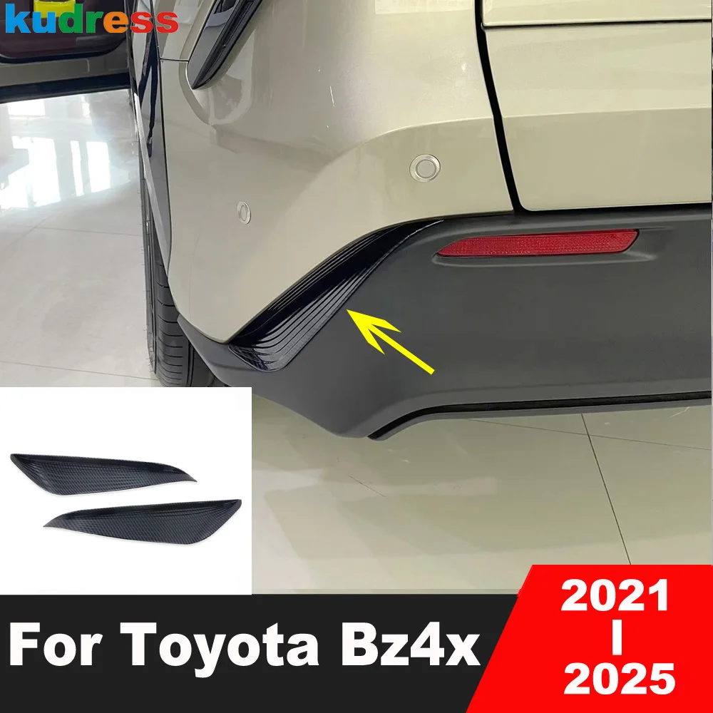 For Toyota Bz4x 2021-2024 2025 Carbon Car Rear Bumper Fog Light Lamp Eyebrow Cover Tail Foglight Wind Knife Trim Accessories