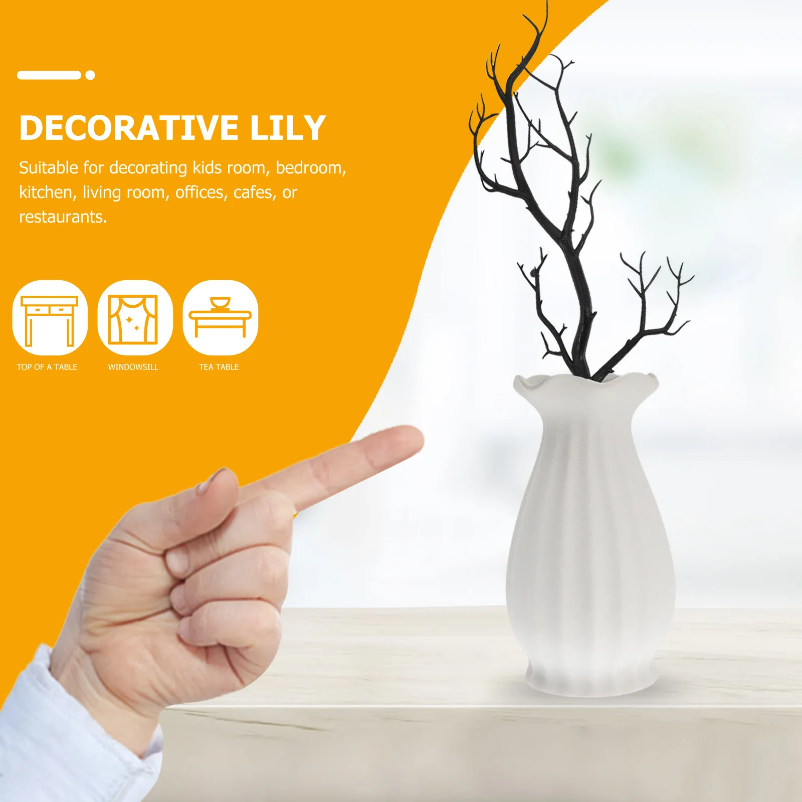 6 Stück künstliche Zweige für Vasen-Mittelstücke, künstliche Zweigzweige, Heim- und Bürodekoration, Halloween-Dekoration, künstliche Zweigornamente