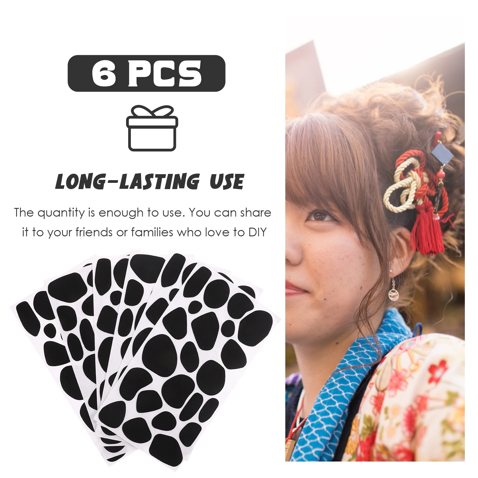 

6 Sheets Material Wall Decals Kids Wow Adhesive Felt Soft Clothes Stickers Baby Cute Patch