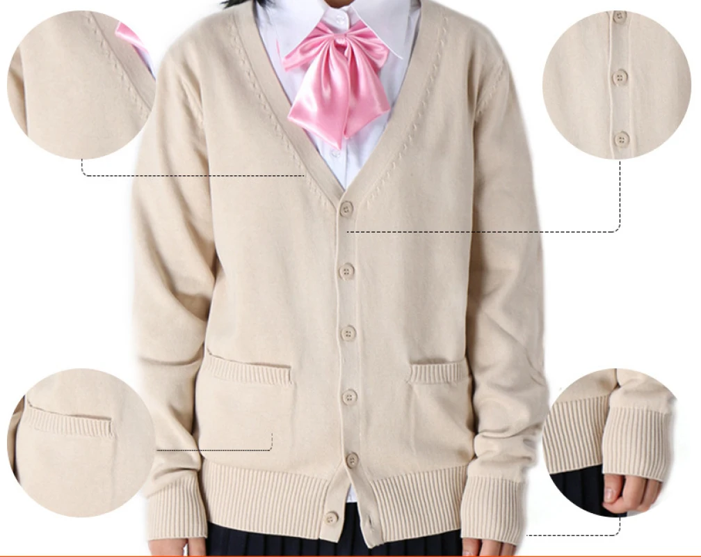 Cardigan Women Solid Oversize Loose Sweaters Girls Japanese Knit Cardigan Candy Color School Uniform Sweater Anime Cosplay