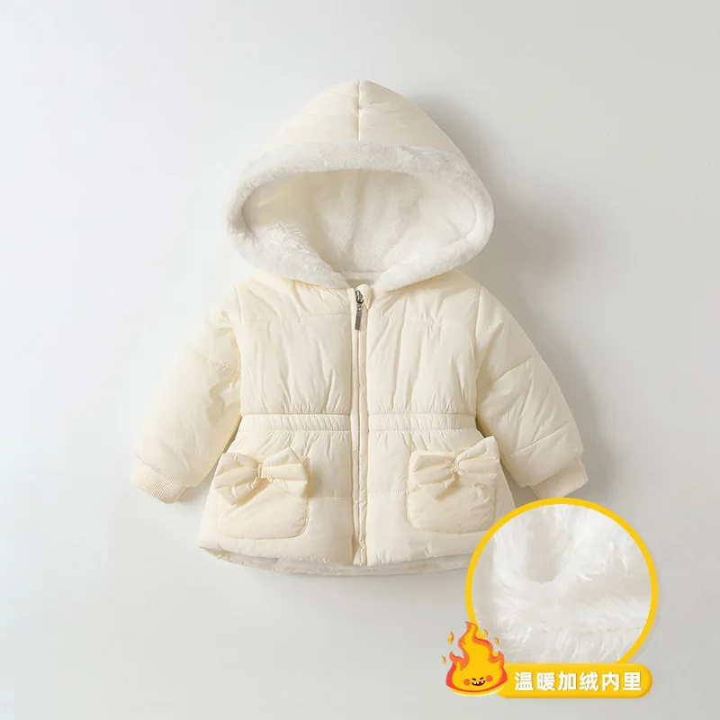 

Детское пальто, осенне-зимняя бархатная утепленная хлопковая одежда с галстуком-бабочкой, модная ветрозащитная куртка на выходе, хлопковое пальто, детская одежда