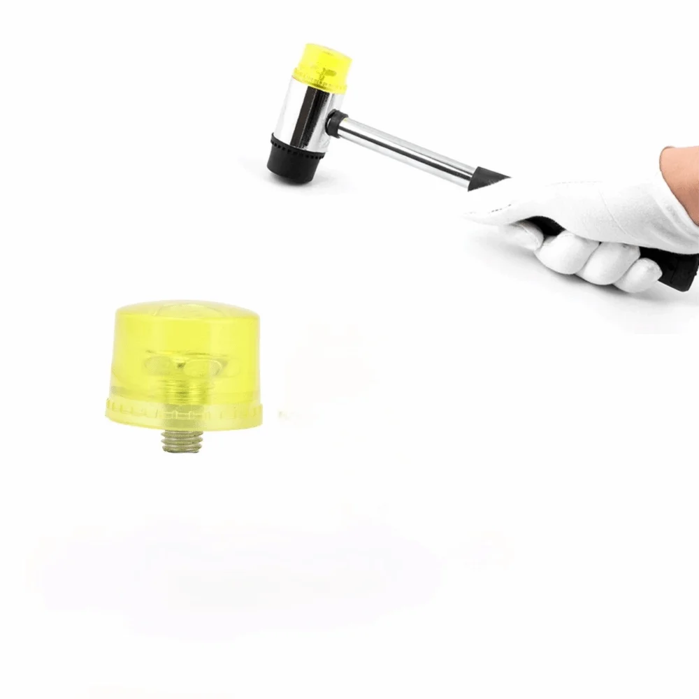 3pcs 25mm Rubber Hammer Head Non-Marring Shockproof Double-Faced Rubber Mallet Non-Slip Handle Rubber Mallet Hammer