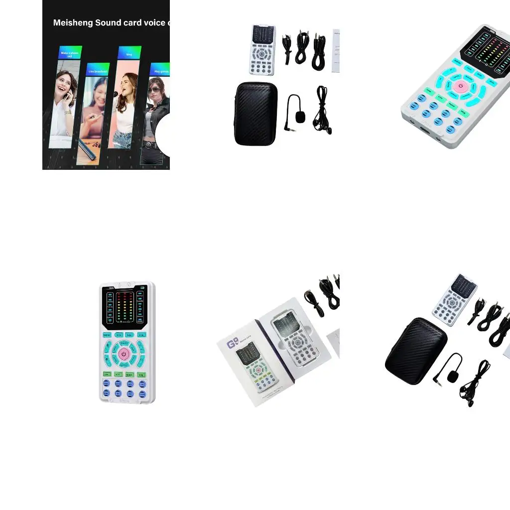 

Portable Voice Changer Device with 16 Sound Effects Colorful Light Mini Live A4WF