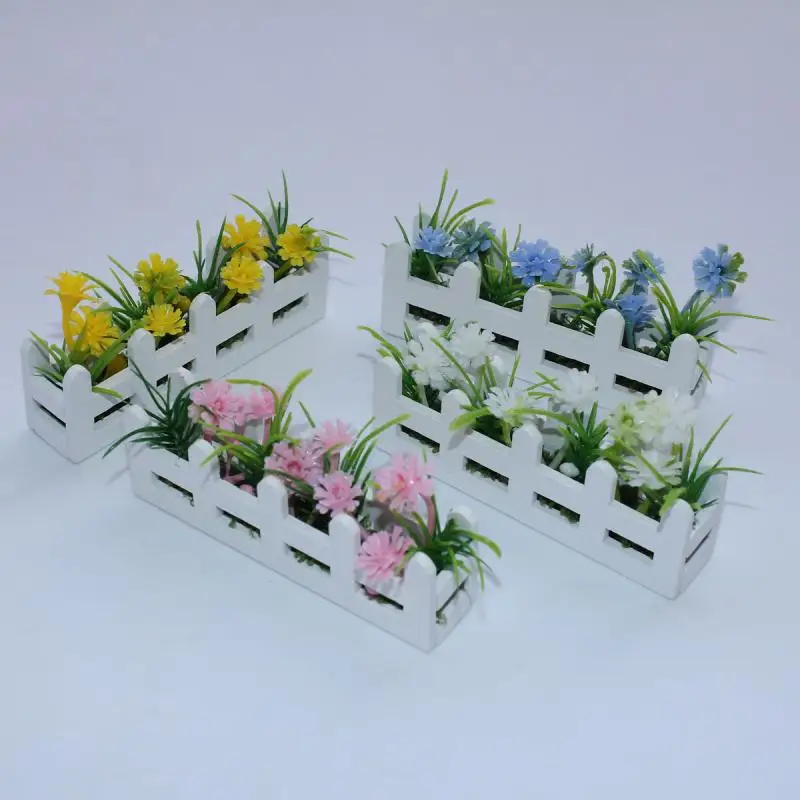 Hot Sale 1/12 Dollhouse Simulation Flower Potted Model Dollhouse Mini Garden Decoration Dolls House Micro Landscape Ornament view 2