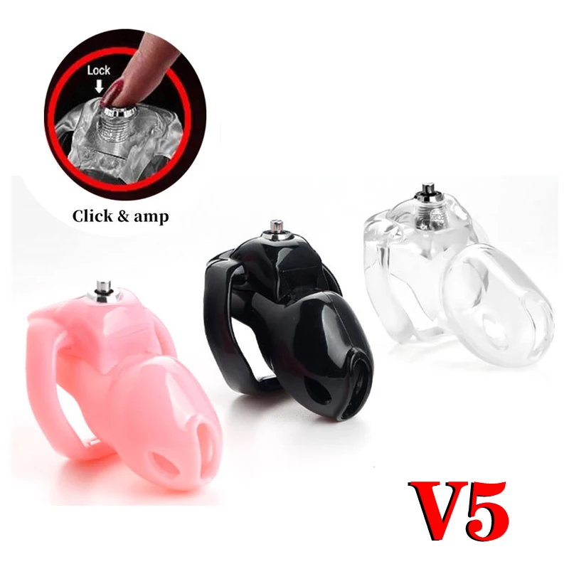 HT-V5 New Design Chastity Cage Device Male Cock Cage 5 Sizes Penis Ring To Choose From Adult Urethral Lock Bondage Belt Sex Toys