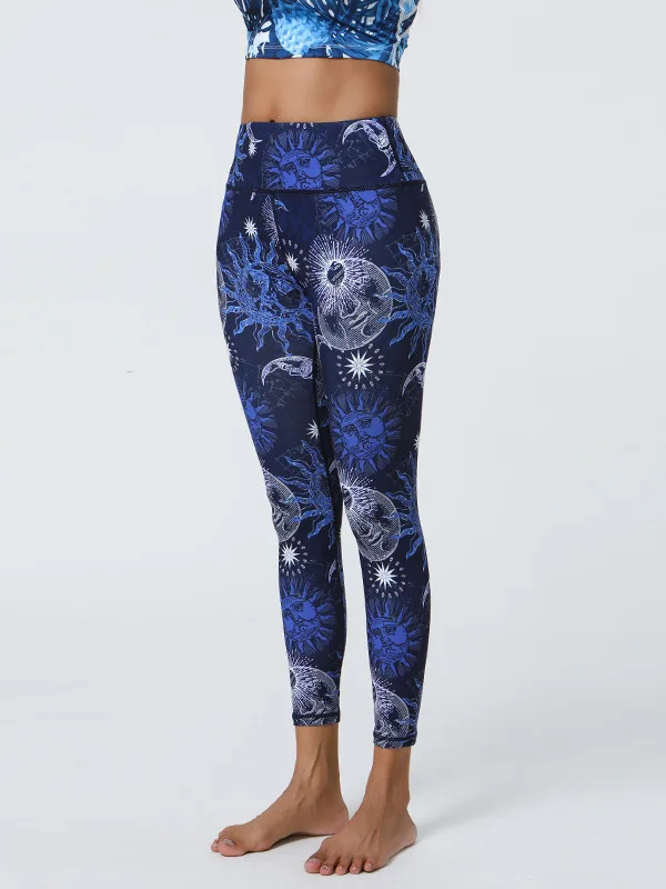 

Casual Slim Fit Printed Leggings Women's Comfortable Breathable Yoga Pants Cotton Nylon Material Summer Season High Waist
